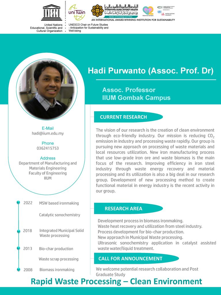 Research Highlight (Assoc. Prof. Dr. Hadi Purwanto) – AMSERU