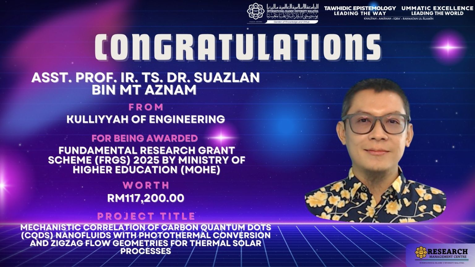 Congratulations to AMSERU Members on Receiving FRGS – AMSERU