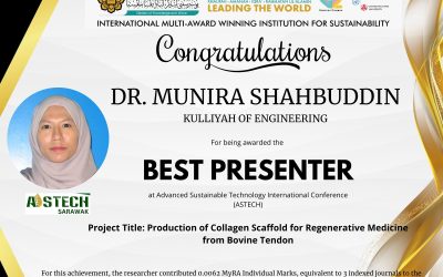 Dr. Munira was Awarded the Best Presenter at ASTECH conference 2024