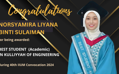 Norsyamira Liyana awarded Best Student (Academic) during IIUM Convocation 2024