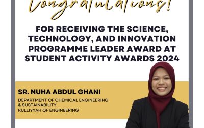 Sr. Nuha receiving Science, Technology, & Innovation Award at STEWARDS 2024