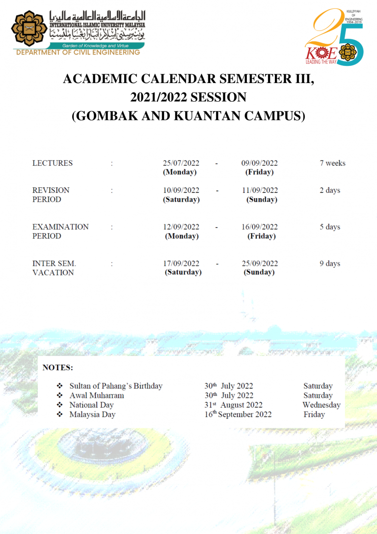 ACADEMIC-CALENDAR-SEMESTER-II-20212022-SESSION-GOMBAK-AND-KUANTAN-CAMPUS-2 – Department of Civil ACADEMIC-CALENDAR-SEMESTER-II-20212022-SESSION-GOMBAK-AND-KUANTAN-CAMPUS-2 – Department of Civil
