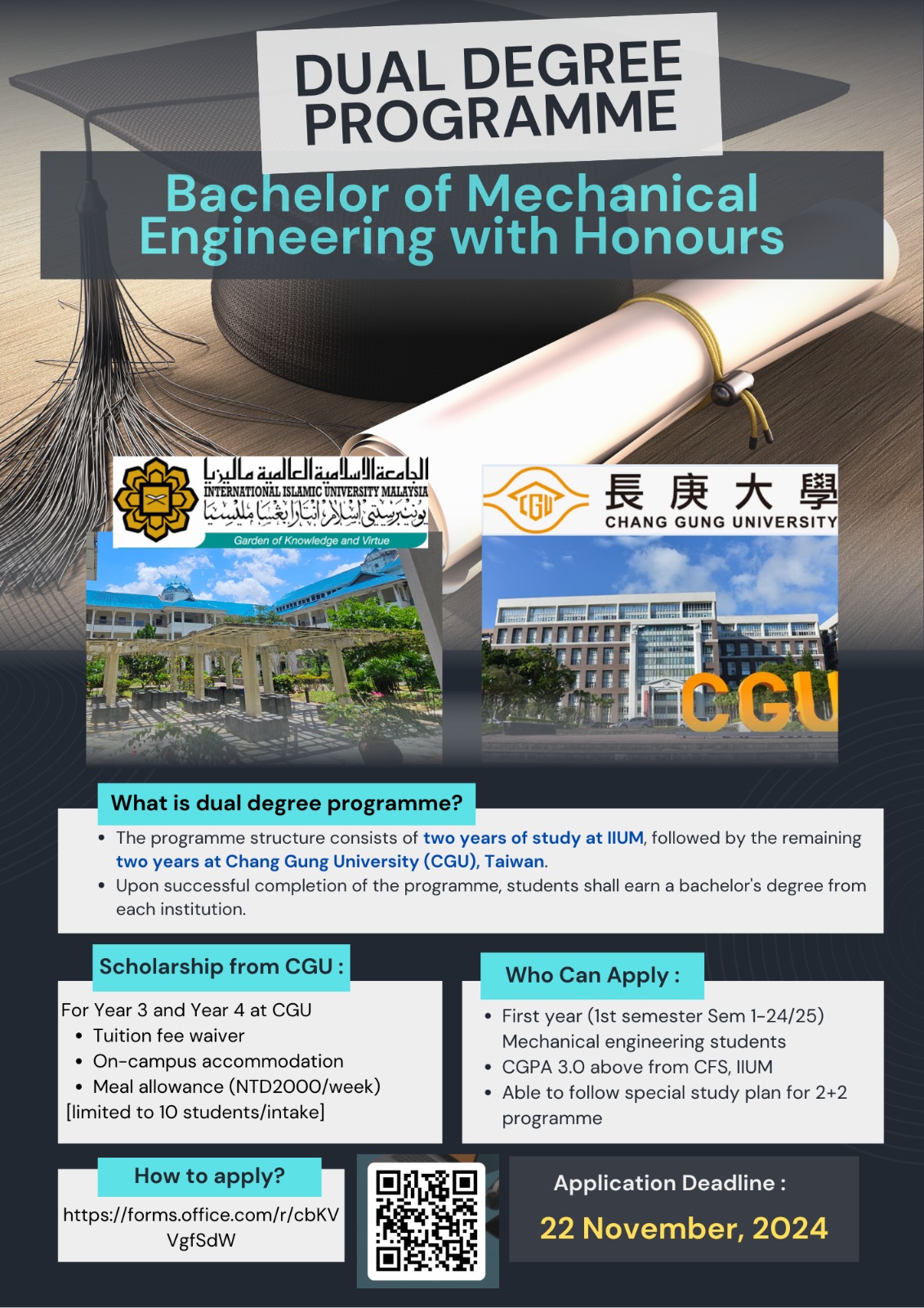 IIUM-CGU Dual Degree Programme Poster